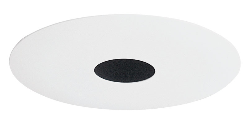 The 4-inch pinhole trim is available with a black baffle and white trim ring.