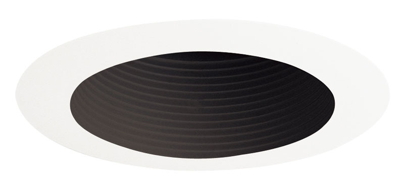 The 4-inch adjustable black baffle trim is available with a trim ring in white.