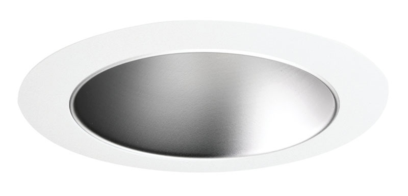 The 4-inch adjustable cone downlight trim is available with a haze cone and white trim ring.