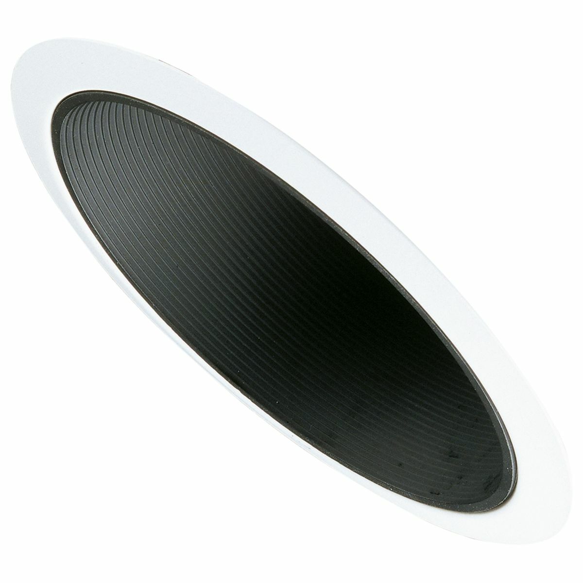 6" Trim Baffle Trim for Slope Ceiling White Trim with Black Baffle