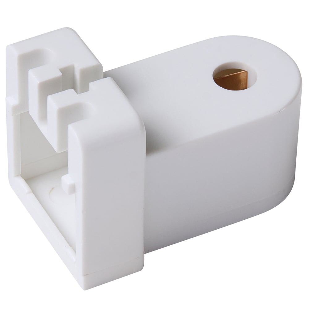 Pedestal type, recessed, fixed, quick wire terminals (for all size lamps t-12. t-8, t-6). White.