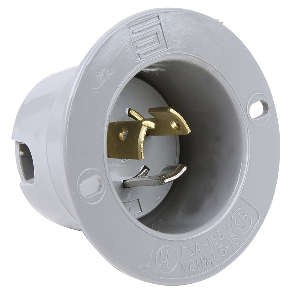 Turnlok Flanged Inlet 3wire 15amp 125volt Grounding