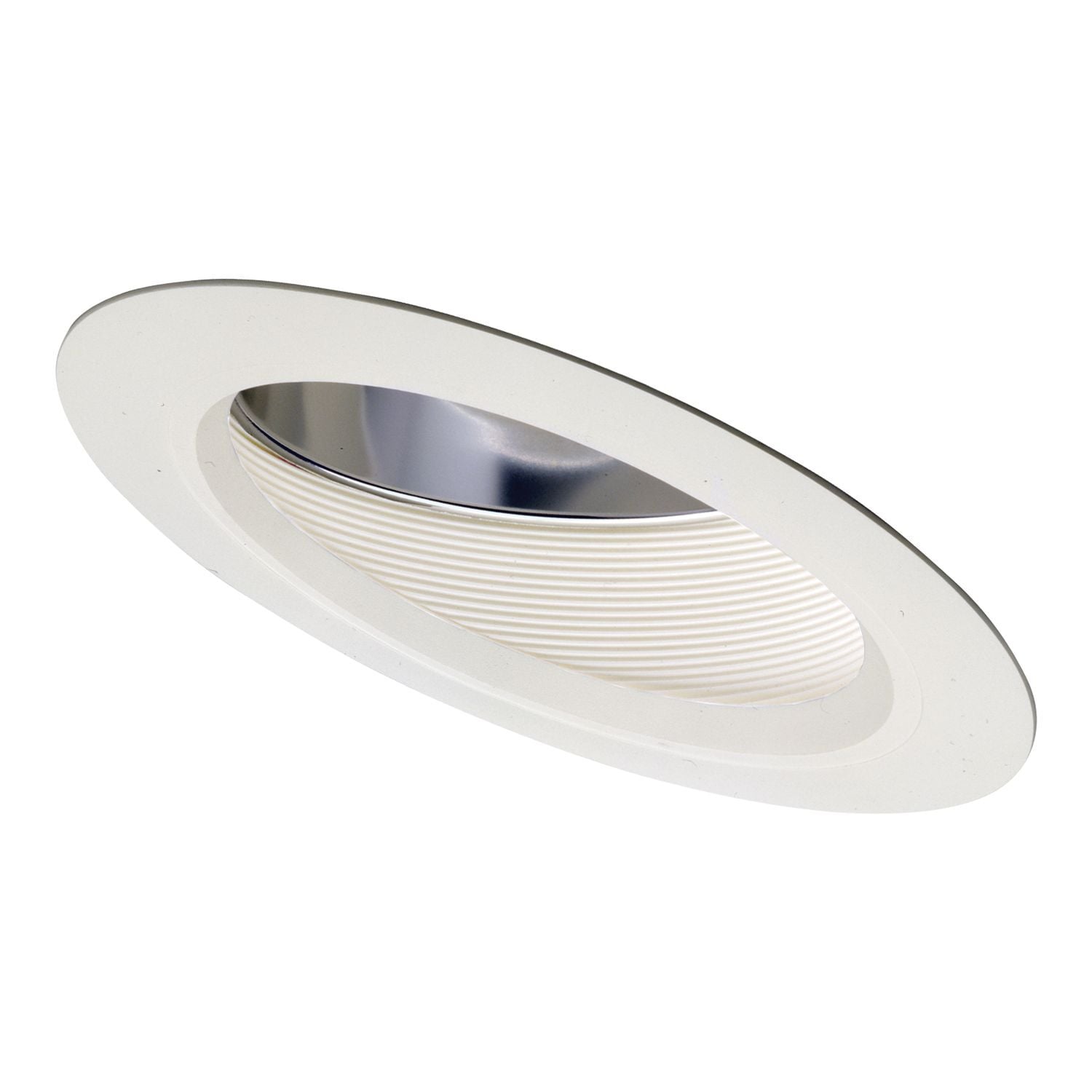 6" Trim Baffle with Reflector - Slope Ceiling Trim White Trim with White Baffle and Reflector