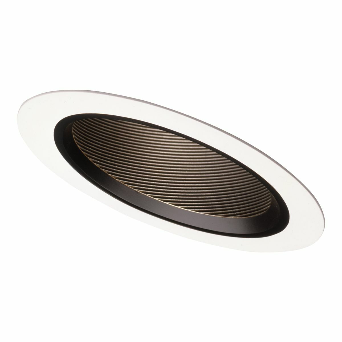 6" Trim Baffle - Slope Ceiling Trim White Trim with Black Coilex Baffle