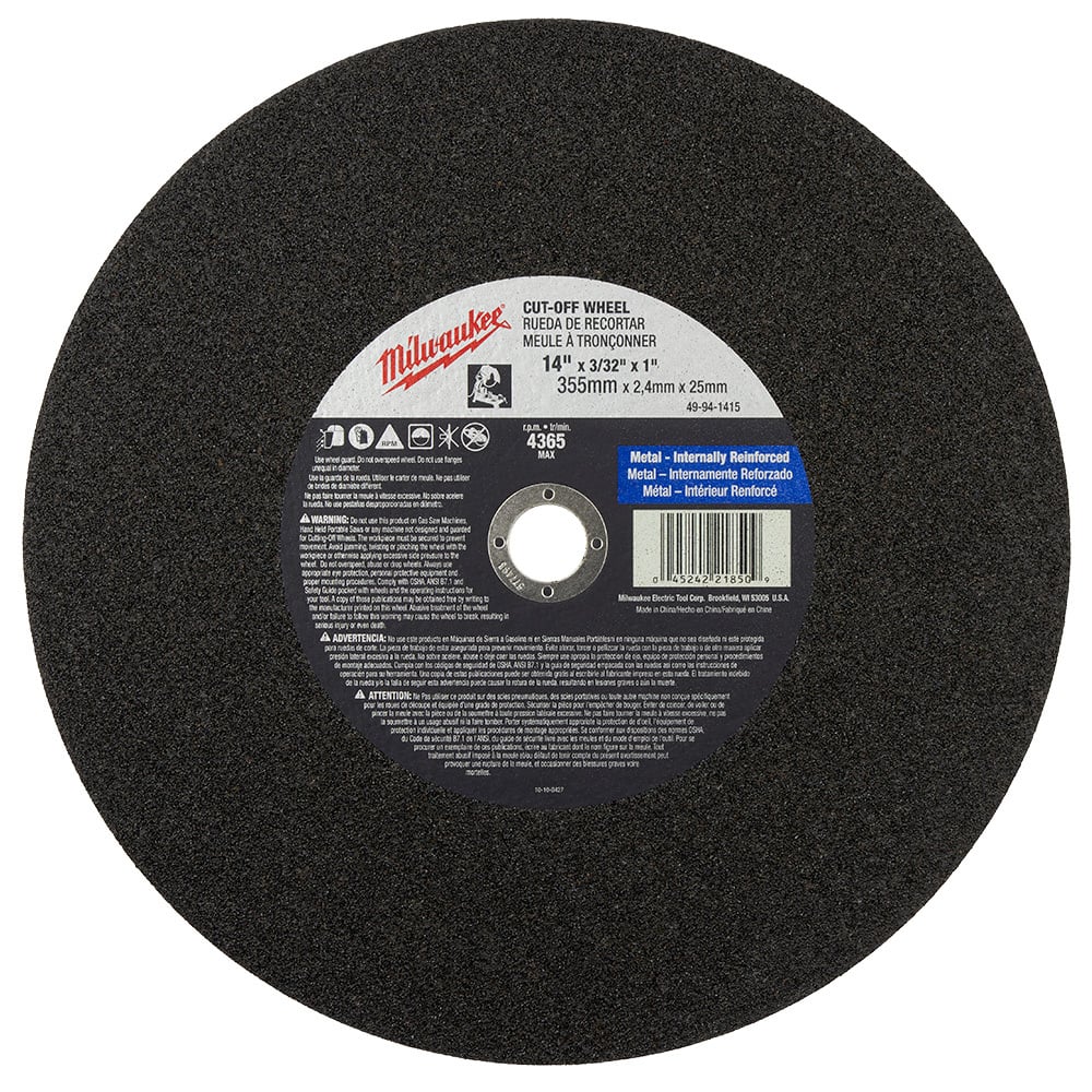 14 in. x 3/32 in. x 1 in. Cut-Off Wheel (Type 1)