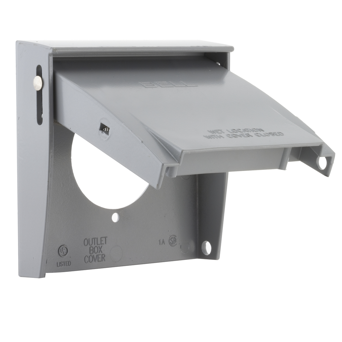 Two Gang Gray RAYNTITE Metal Flip Covers, (1) 30-50A Receptacle 2.156In. diameter