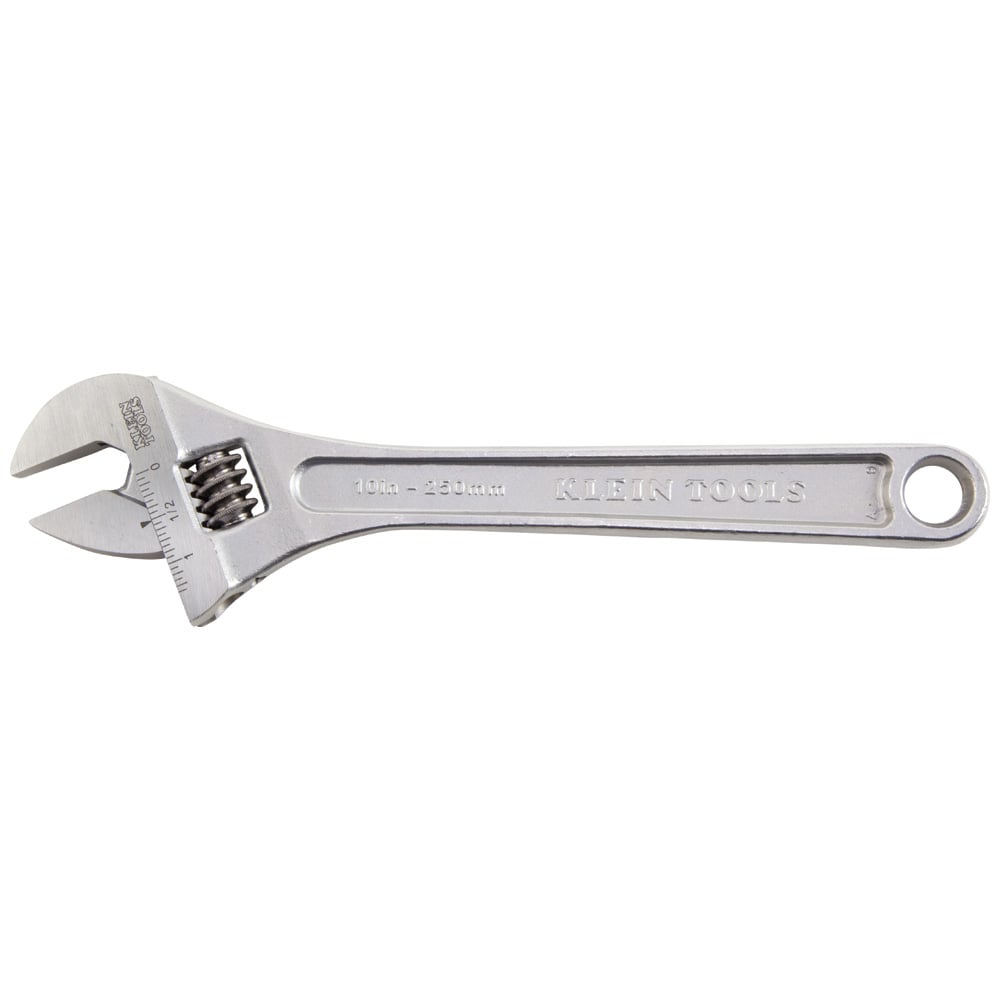 507-10 Extra Capacity Non-Insulated Adjustable Wrench, 1-5/16 in, Polished Chrome, 10-1/8 in OAL, Forged Alloy Steel Body, Forged Alloy Steel