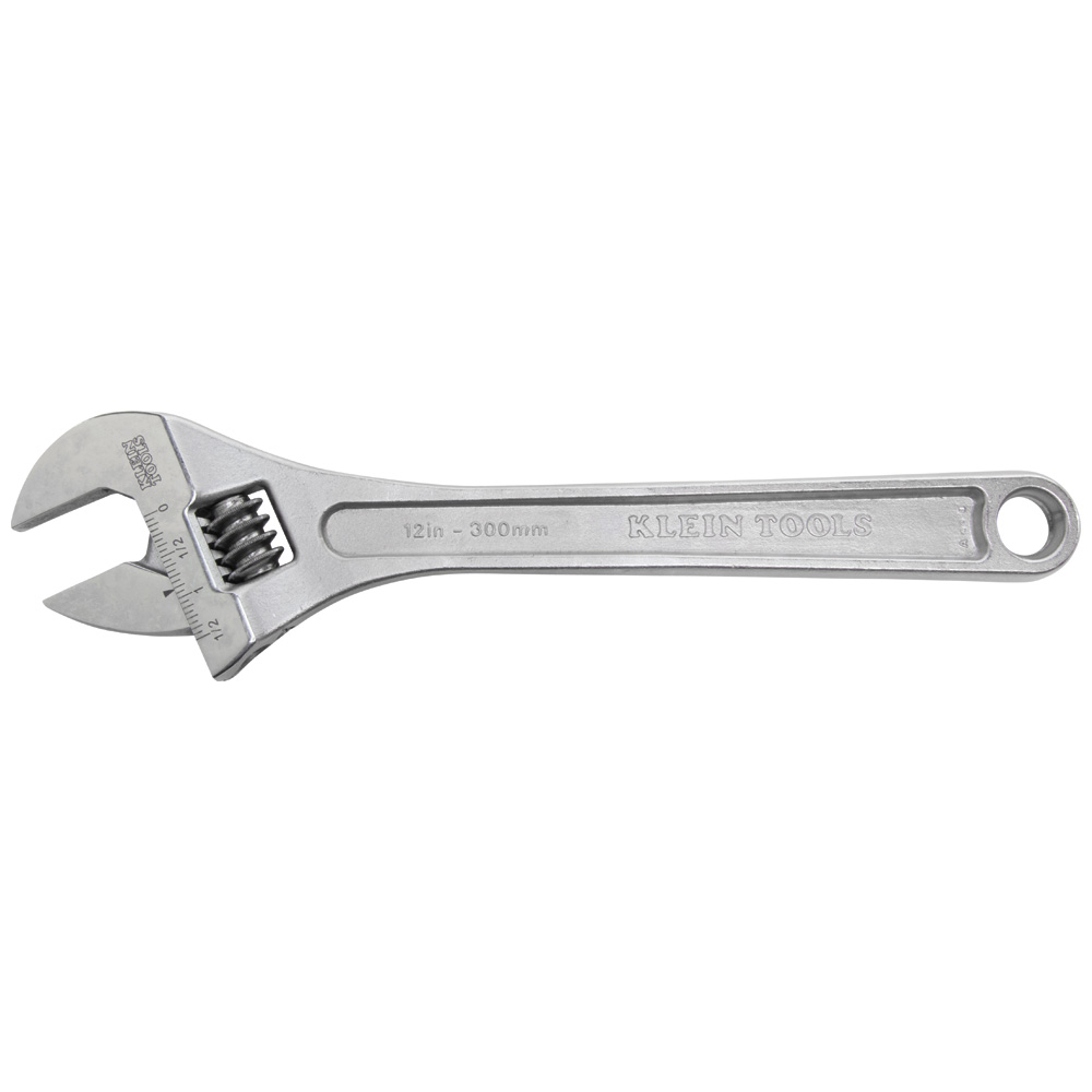 507-12 Extra Capacity Non-Insulated Adjustable Wrench, 1-1/2 in, Polished Chrome, 12-1/4 in OAL, Forged Alloy Steel Body, Forged Alloy Steel