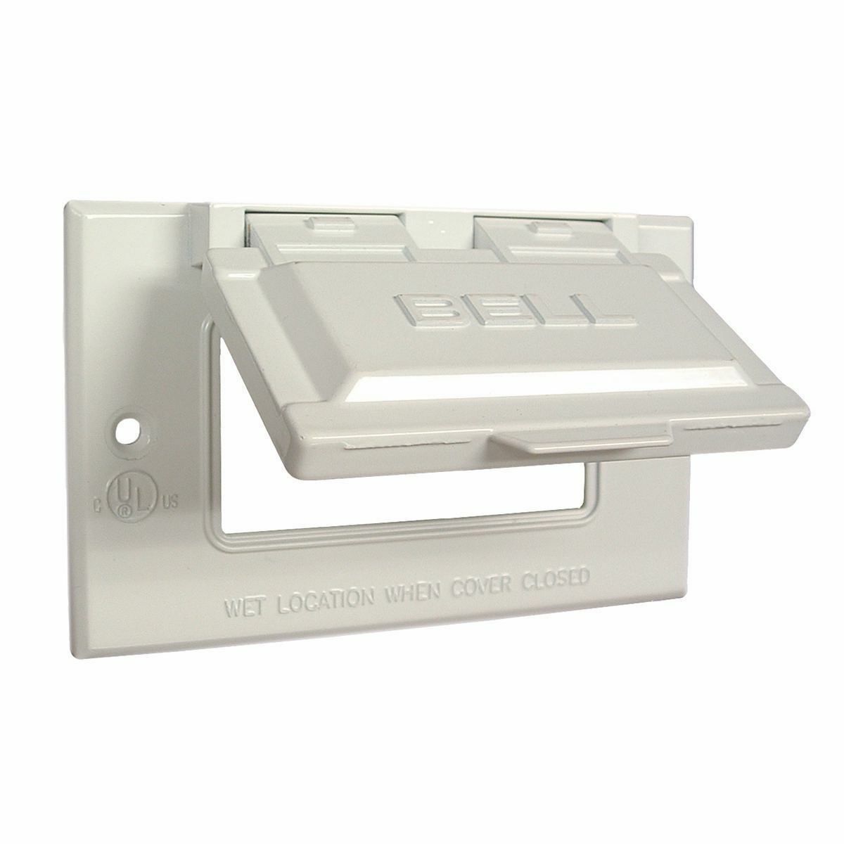 One Gang White GFCI Device Mount Flip Covers Horizontal