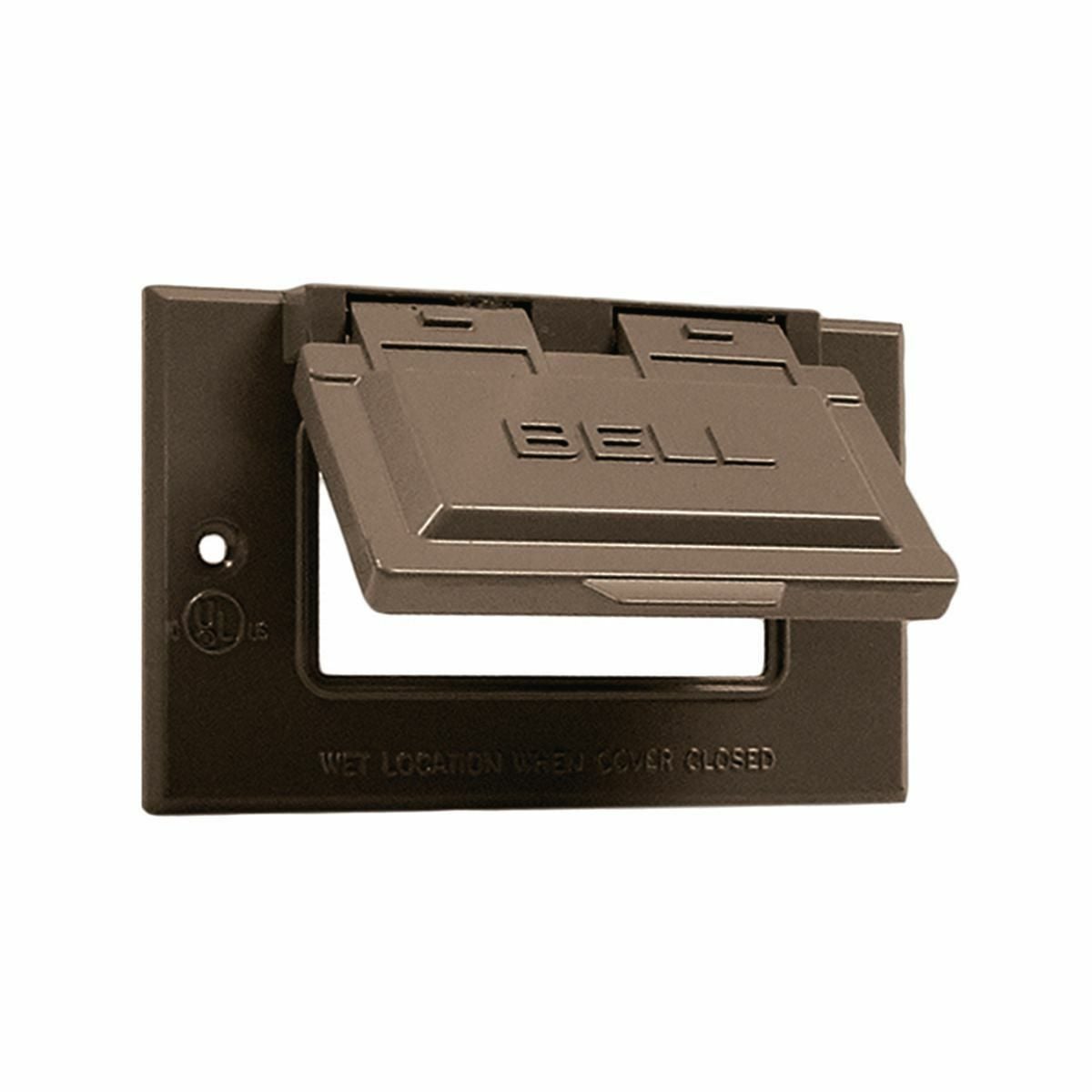 One Gang Bronze GFCI Device Mount Flip Covers Horizontal