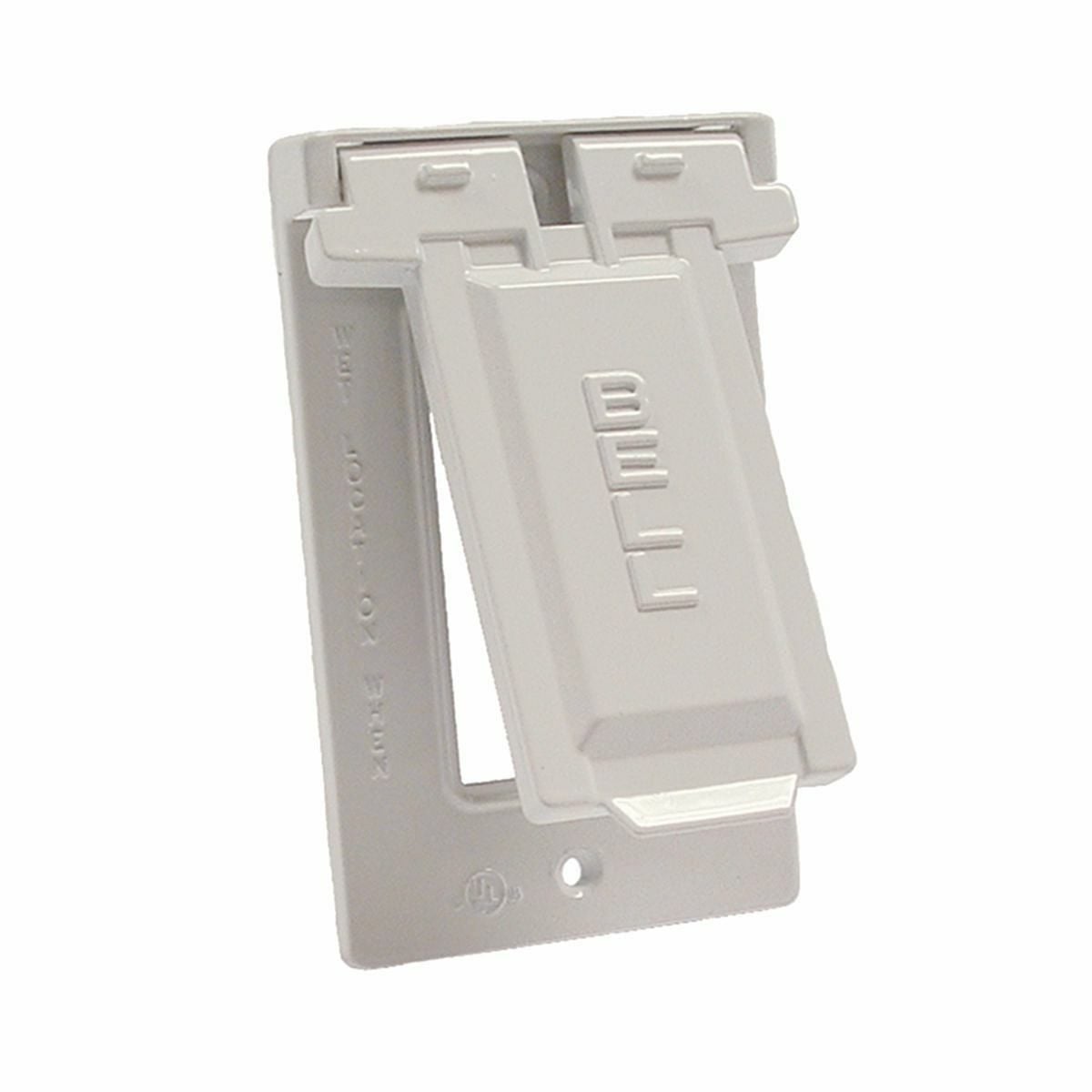 One Gang White Carded GFCI Device Mount Flip Covers Vertical