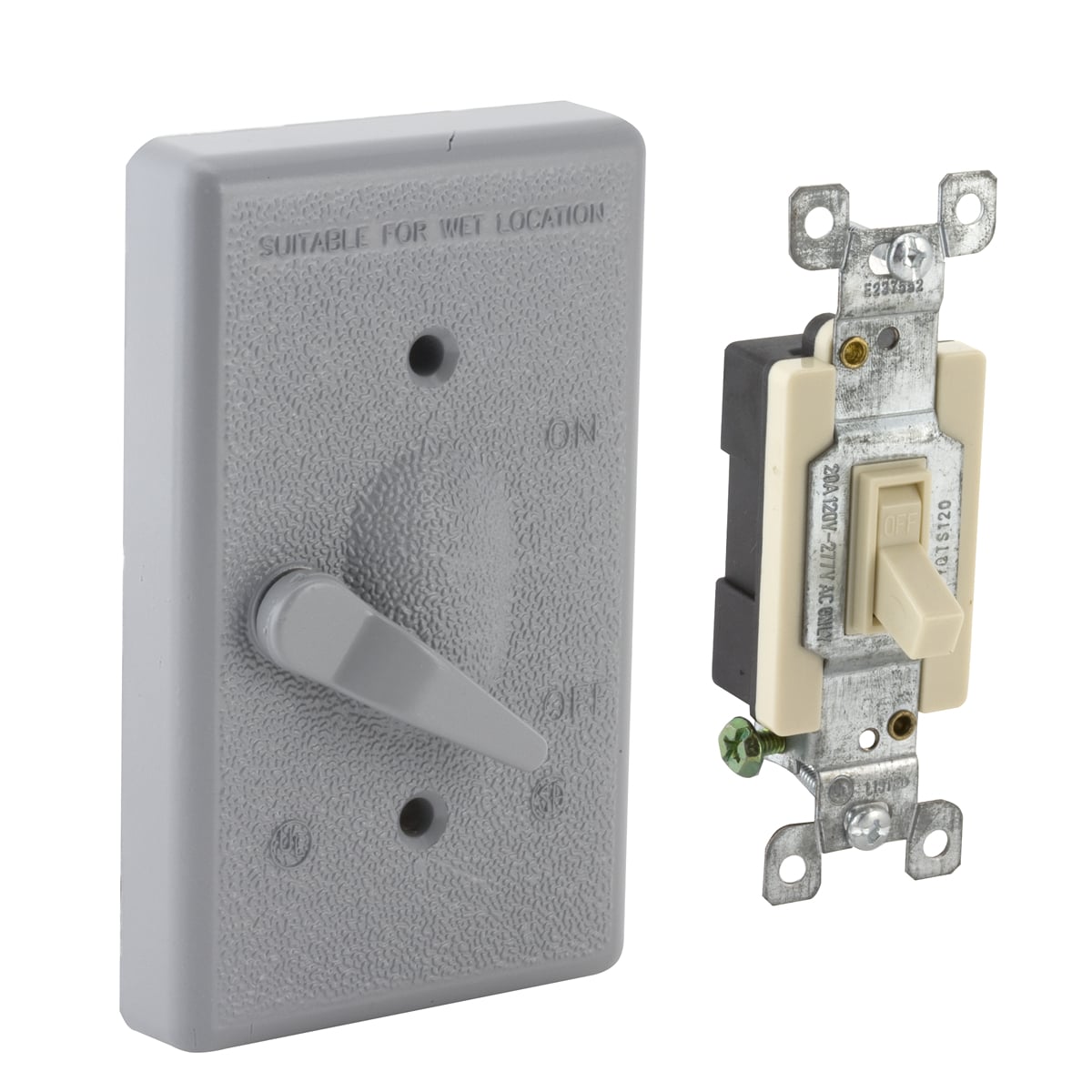 One Gang Gray Device Mount Switch Cover, SP 120-277VAC, 20A