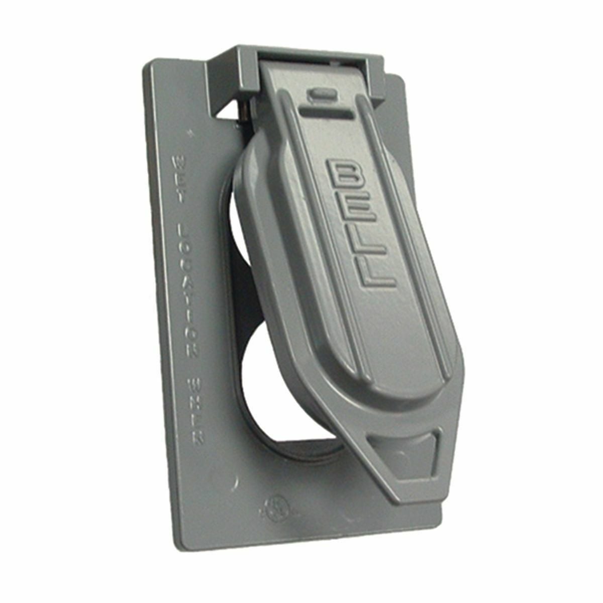 One Gang Gray Duplex Device Flip Covers Vertical