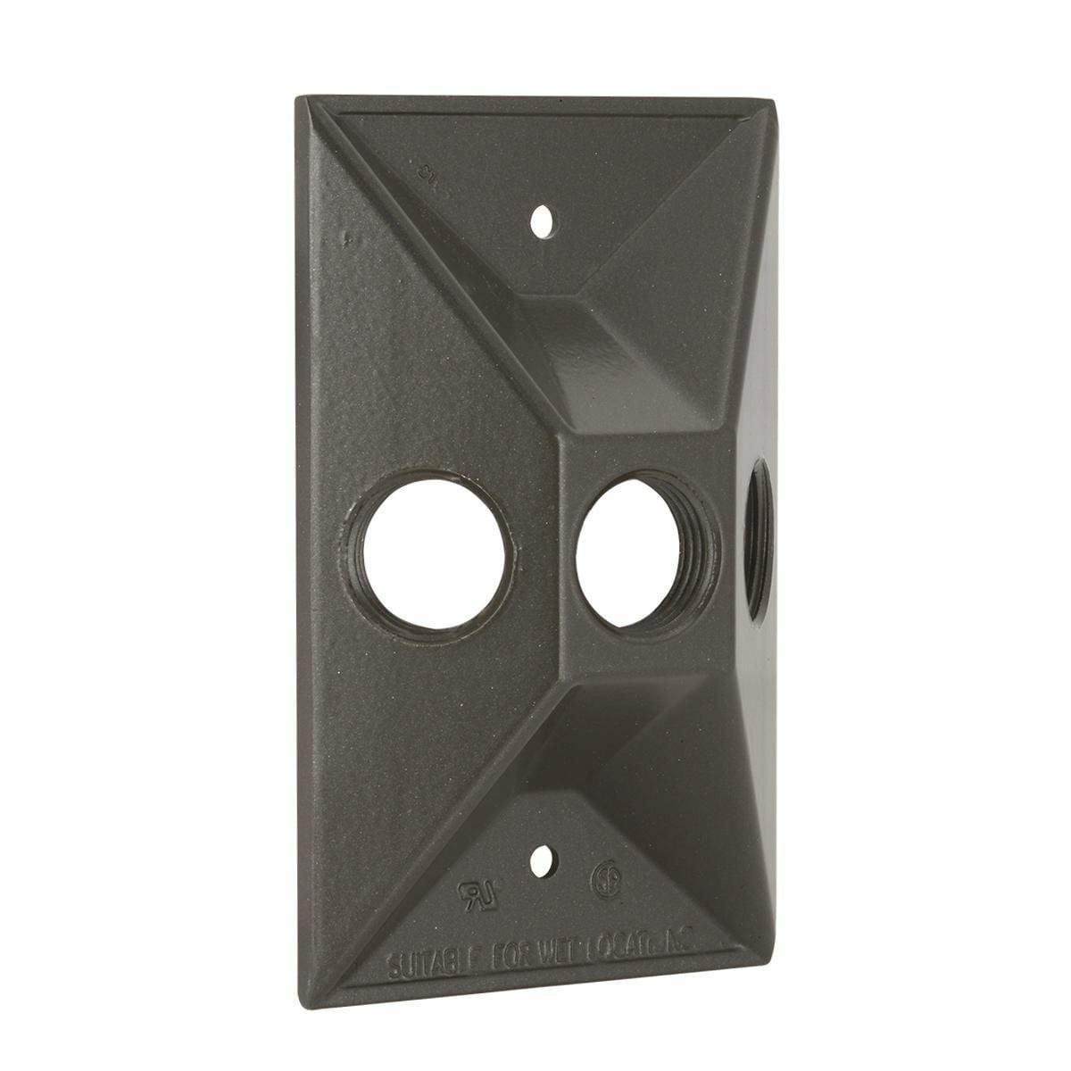 1G WP CLUSTER COVER (3) 1/2 IN. OUTLETS BRONZE