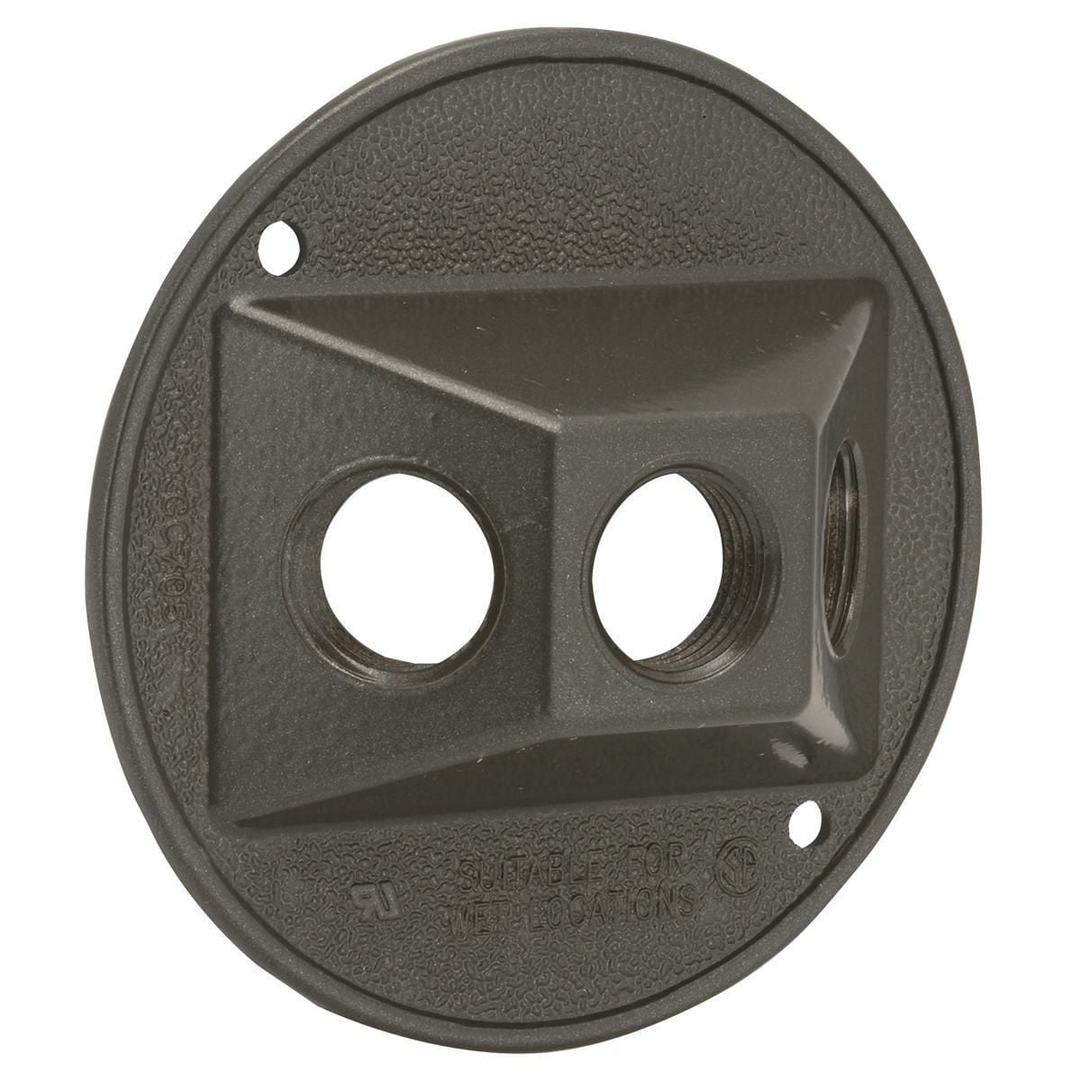 ROUND WP CLUSTER COVER (3) 1/2 IN. OUTLET BRONZE