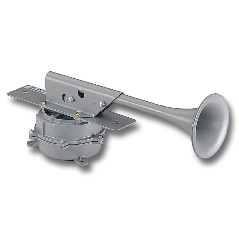 Resonating Horn, 24VDC - Withstands extreme outdoor conditions. Produces 114 dBa at 10 feet (124 dBa at 1 meter) with 1,000 foot range. Shock and vibration tolerant. Surface mount with flanges. Type 3R enclosure.