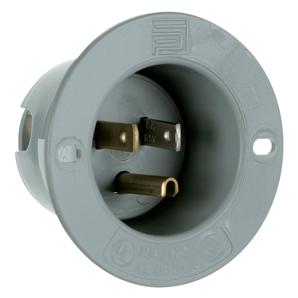 Straight Blade 2pole 3wire 15amp 125volt Flanged Inlet