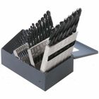 Regular-Point Drill-Bit Set, 29-Piece, Hinged metal box with three stand-up bit holders