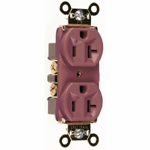 Hard Use Spec Grade Duplex Receptacle Back and, Side Wire 20amp 125volt Brown