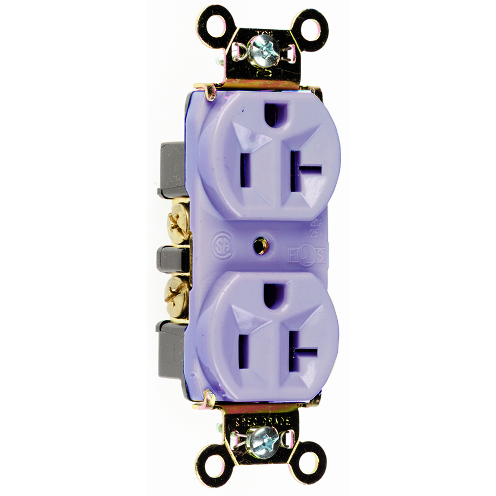 Hard Use Spec Grade Duplex Receptacle Back and, Side Wire 20amp 125volt Gray