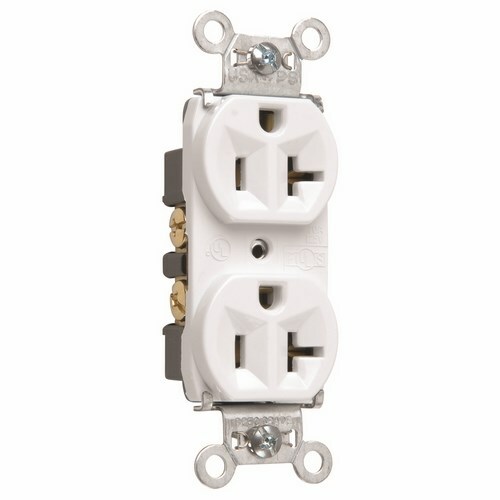 Hard Use Spec Grade Duplex Receptacle Back and, Side Wire 20amp 125volt White