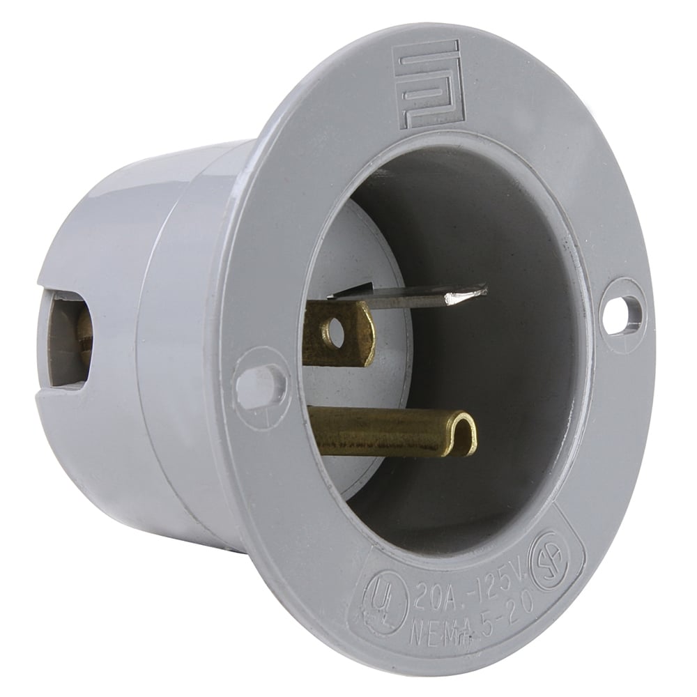 Straight Blade 2pole 3wire 20amp 125volt Flanged Inlet