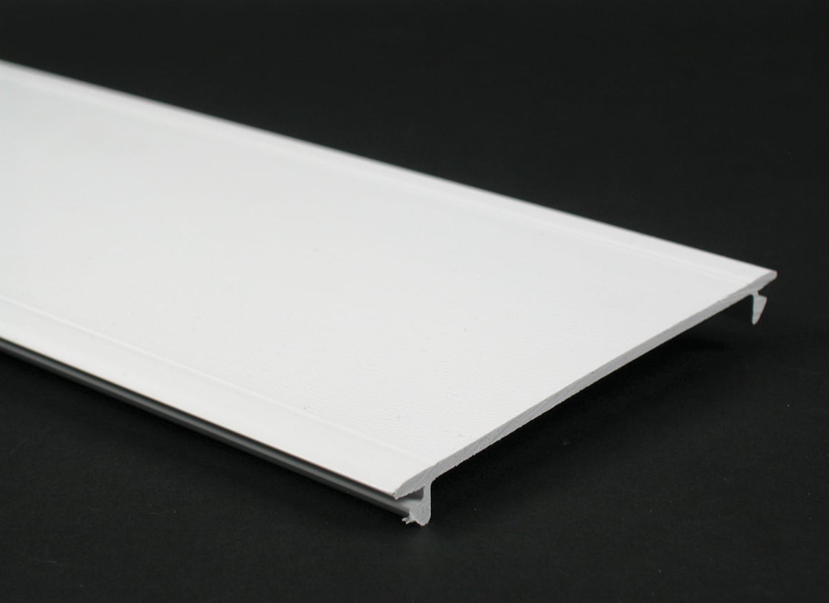 Nonmetallic Raceway Full Width Cover, 8 Ft, Ivory