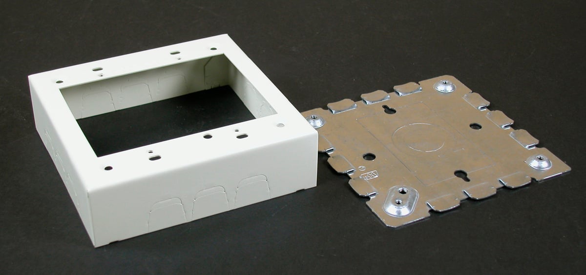Two Gang Switch And Receptacle Box Fitting, White, 500/700 Series