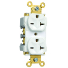 Industrial Extra Heavy-Duty Spec Grade Duplex Receptacle Back and, Side Wire 20amp 250volt White