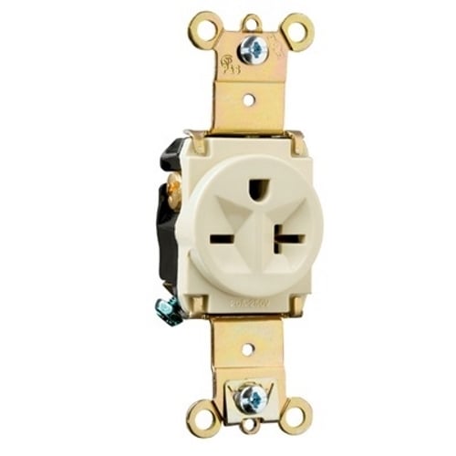 Heavy-Duty Spec Grade Single Receptacle Back and, Side Wire 20amp 250volt Red