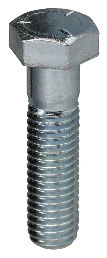 Cap Screw, Grade 5 Steel material, Zinc Plated Finish, Hex head type, 2 in. length, 1/4-20 in. thread size, 7/16 in. head width