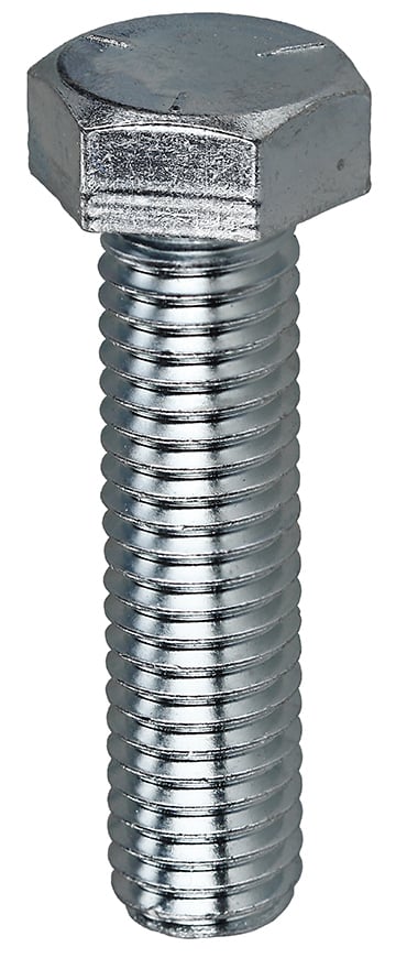 Cap Screw, Grade 5 Steel material, Zinc Plated Finish, Hex head type, 1 in. length, 3/8-16 in. thread size, 9/16 in. head width