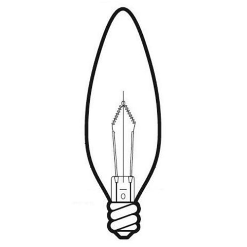 60BC/CL/PRO-12PK Incandescent Lamp, 60 W, E12 Incandescent Lamp, 650 Lumens