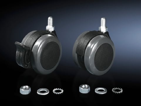 Twin castors, color: Black with grey running surface