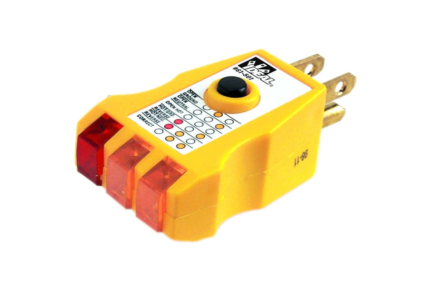 IDEAL, Tester, GFI Receptacle, Voltage Rating: 120 VAC, Warranty: 1 year