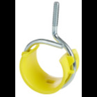 4" Diameter Bridle Ring with Plastic Saddle, 1/4"-20 Thread, Saddle Provides Wide Base for Cable, Zinc Plated/Yellow