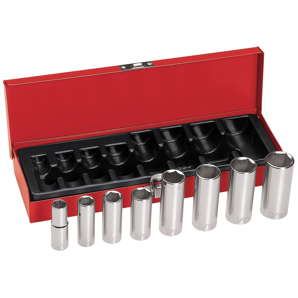 3/8-Inch Drive Deep Socket Wrench Set, 8-Piece