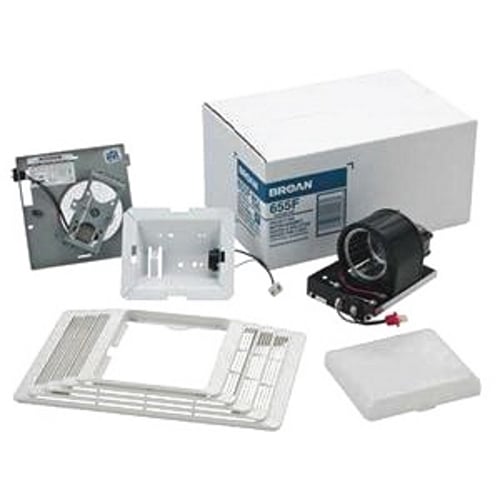 Broan 70 CFM Heater/Fan/Light Assembly and Grille Finish Pack, 100W Light, 1300W Heater, 4.0 Sones