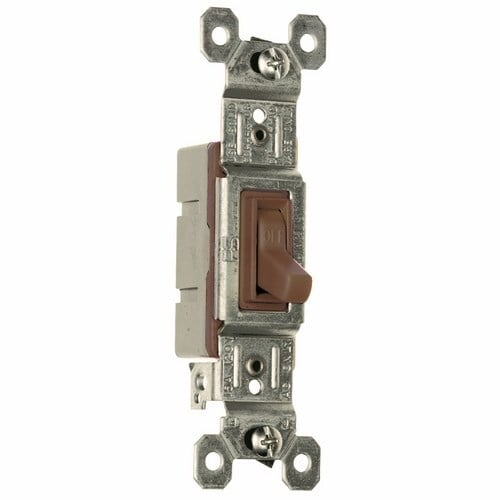Single Pole Switch, Grounded Terminals, 15 amps, 120 volts, Brown. Available in bulk packs of 120. Add U to end of Catalog Number. Example: 660GU