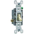 Single pole lighted toggle switch with thermoplastic toggle and frame with an extra-long strap. It has a high-impact resistant construction. It has a smooth quiet toggle action and with self-grounding models an automatic ground clip is provided.