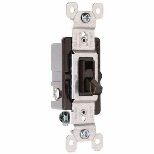 NAFTA-Compliant Triple Pole Switch, Grounded Terminals, 15 amps, 120 volts, Brown.   Available in bulk packs of 90. Add U to end of catalog number. Example: 663GU