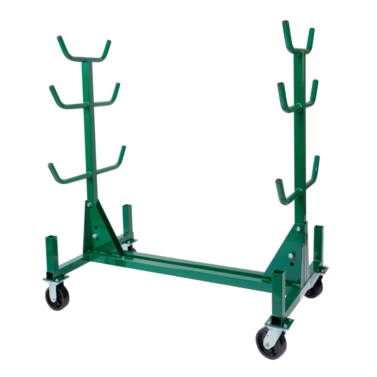 7 individual bins allow you to sort by size and type.     Folds down for storage.     No. 603 Casters included.