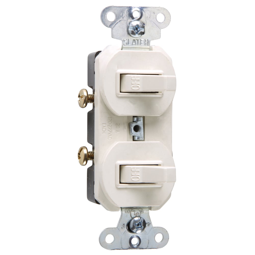 Single Pole, Double Combination Switch, 20 amps, 120/277 volts, Light Almond.