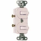 Single Pole, Double Combination Switch, 15 amps, 120/277 volts, With Ground, White.