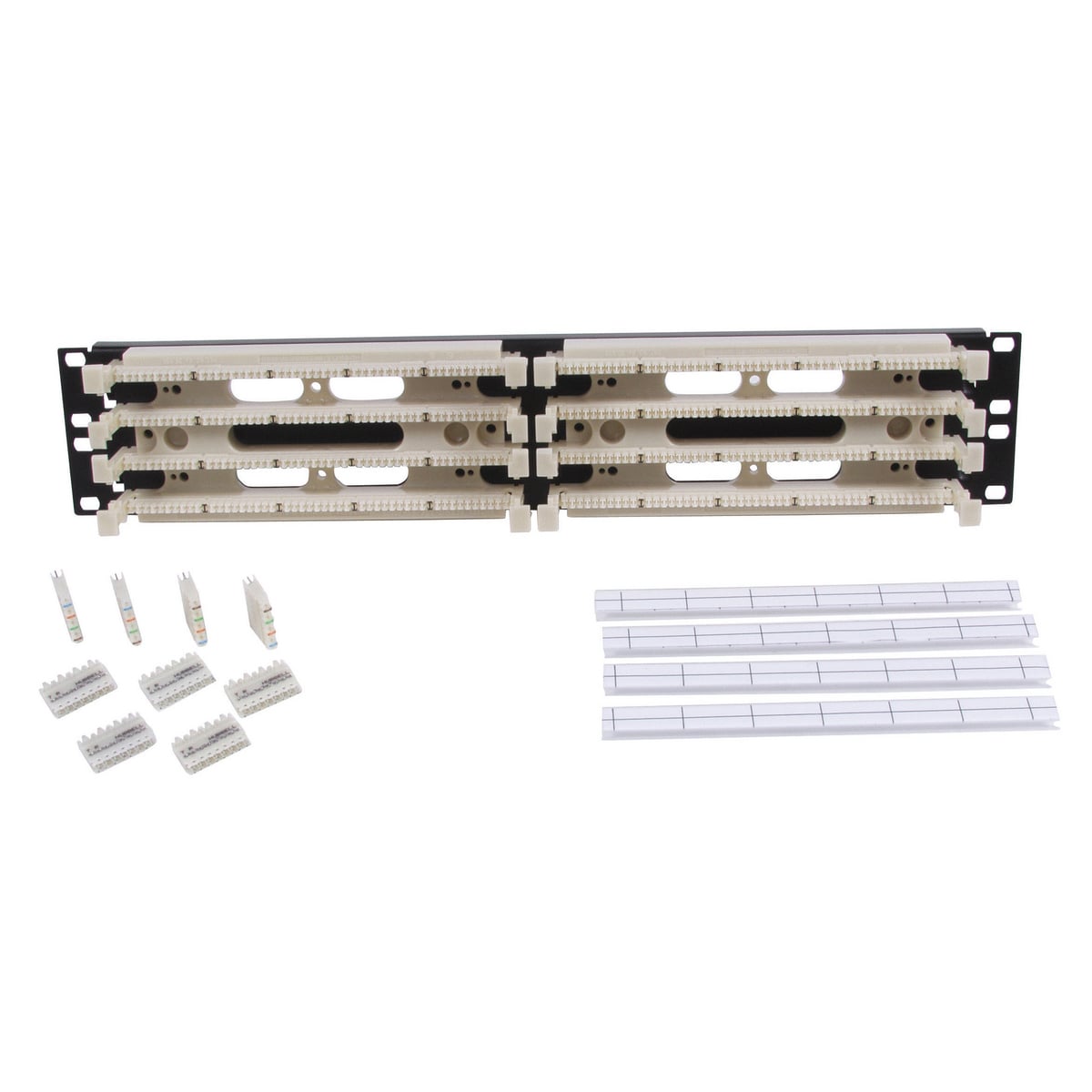 Rack Hardware, 110 Rack Mount Kit, Cat 5e, 200-Pair, 4-Pair Blocks