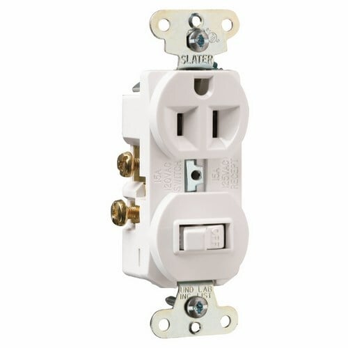 Single Pole, Single Switch Combination, 15 amps, 120/125 volts, White.
