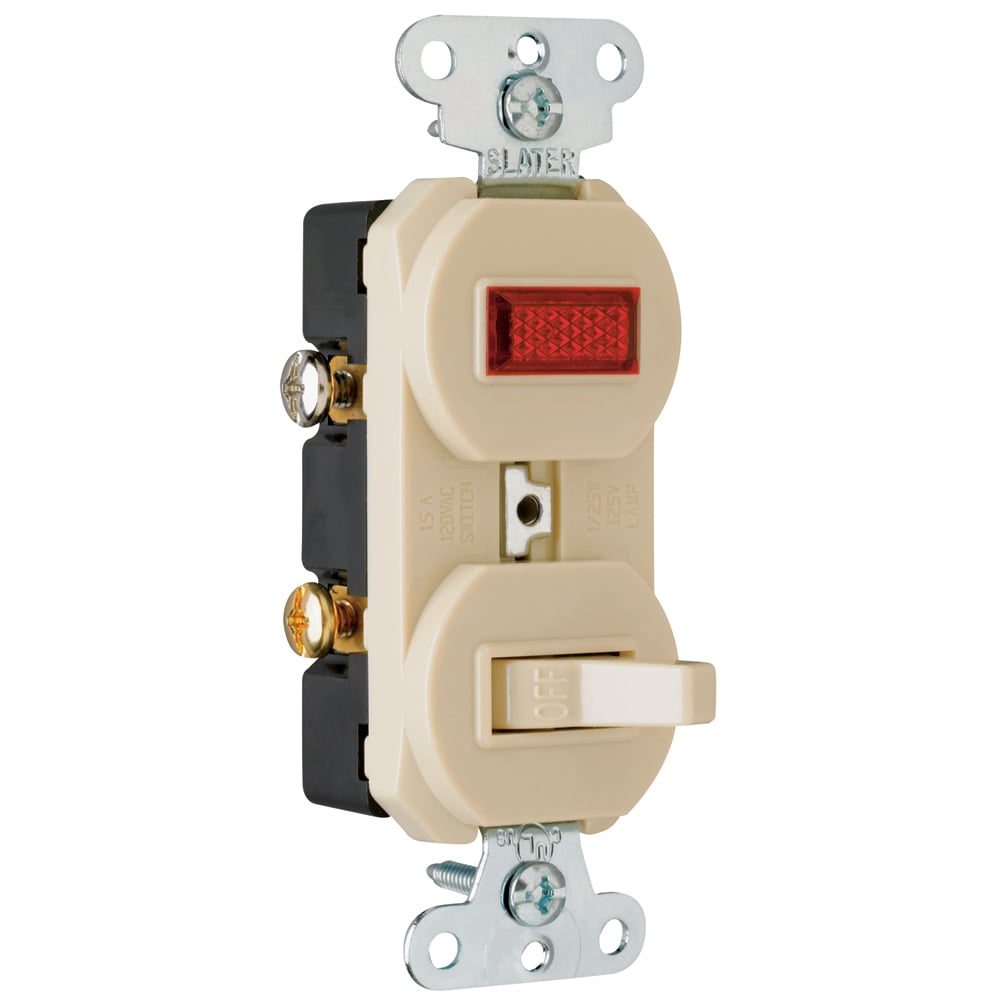 692IG Single-Pole Combination Switch and Pilot Light, Ivory