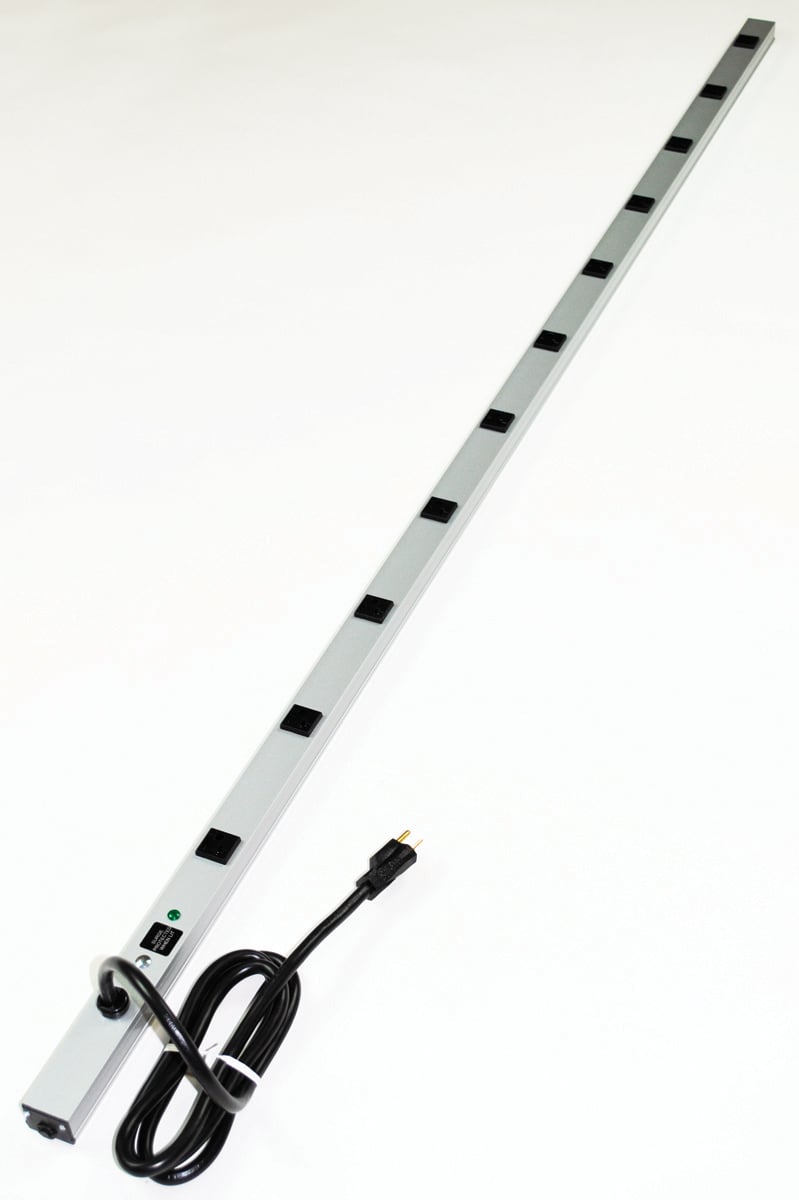 CabinetMate; Plug-In Center Unit Surge Protected Outlet Strip; 6 ft, 11 Outlets, 20 Amp, 36 Kilo-Amp, 120 Volt