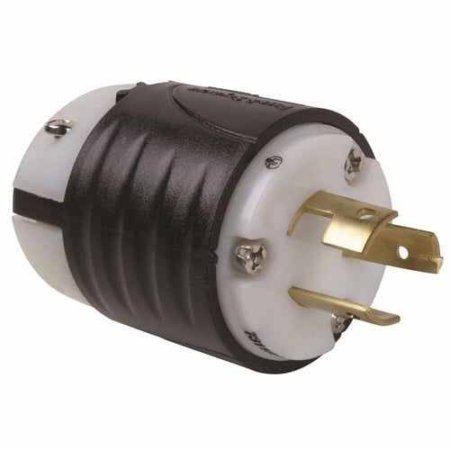 20amp 125/250v, Turnlok Plug Non-NEMA, 3wire, Black & White