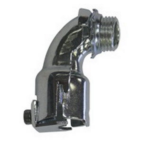 Insulated Throat 90 Degree Connector; 1-1/4 Inch, Malleable Iron, Zinc Electroplated